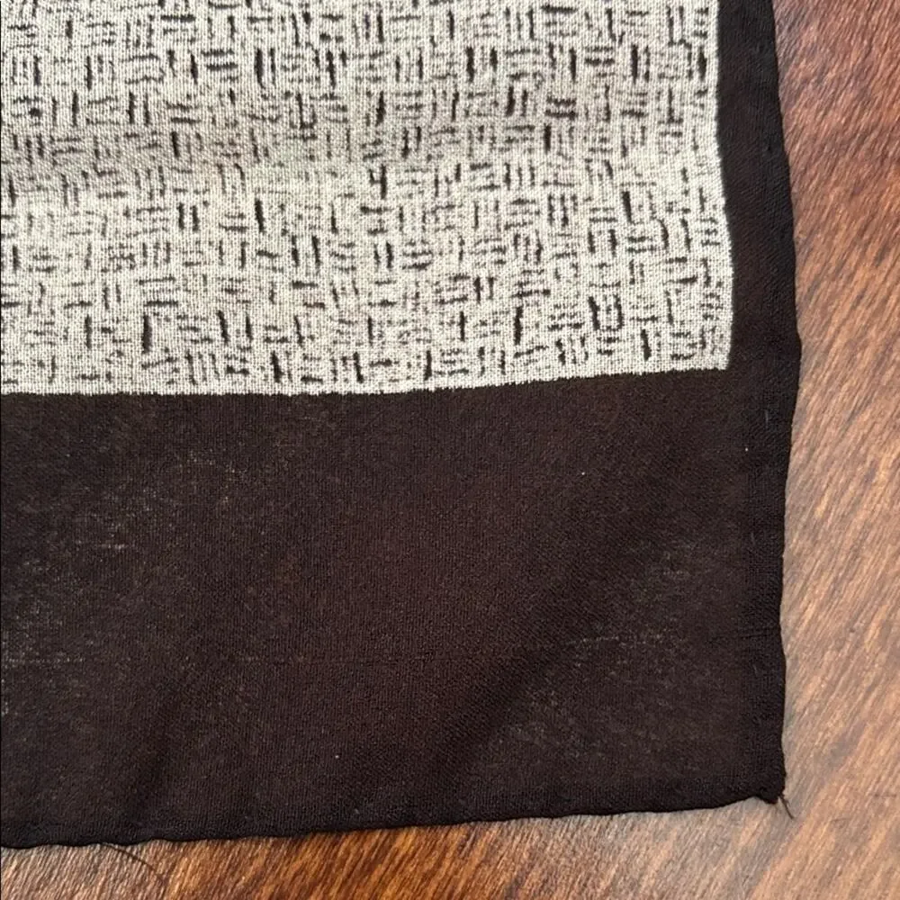 Hand Rolled Neutral Black and Taupe Rectangle Scarf, Lightweight and Versatile